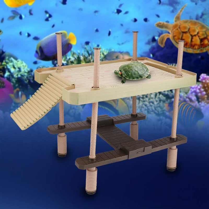 Hffheer Reptile Basking Tortoise Sunbathe Pier Aquarium Basking Reptile Climbing Ramp Hammock Fish Sunbathe Accessories - Image 3